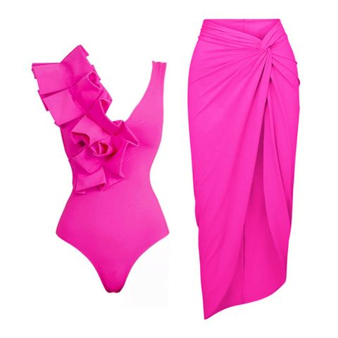 Women's Elegant Classic Style Solid Color Flower 1 Piece One Piece Swimwear