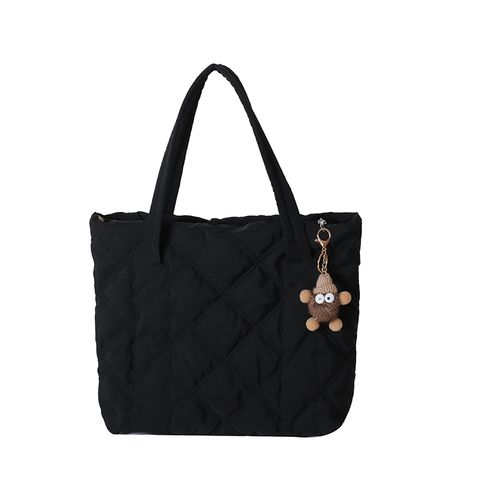 Women's Nylon Solid Color Vintage Style Classic Style Square Zipper Shoulder Bag