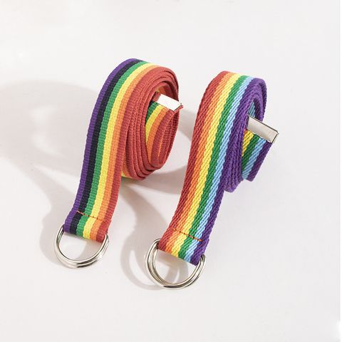 IG Style Rainbow Ribbon Iron Women's Woven Belts