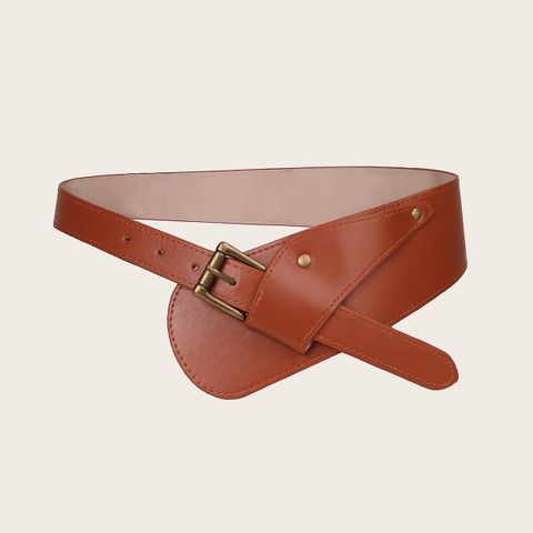 Fashion Solid Color Pu Leather Women's Corset Belts