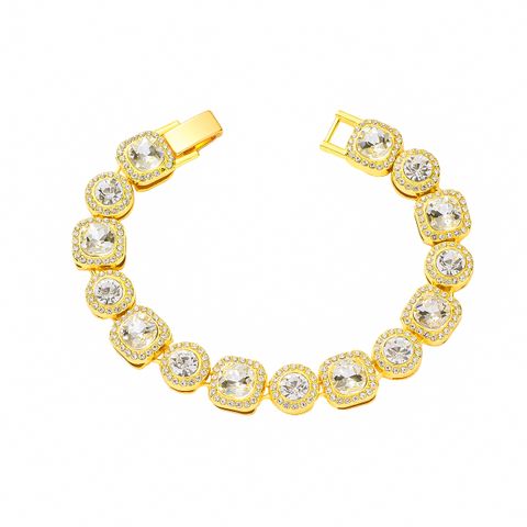 Hip-hop Shiny Geometric Rhinestones Alloy Wholesale Bracelets