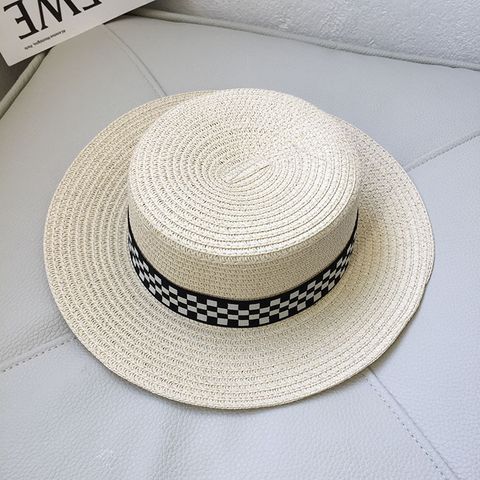 Children Unisex Vintage Style Solid Color Straw Hat