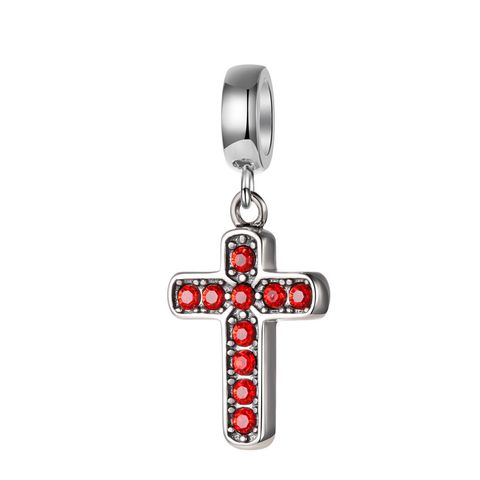 1 Piece Simple Style Cross Sterling Silver Plating Inlay Pendant Jewelry Accessories
