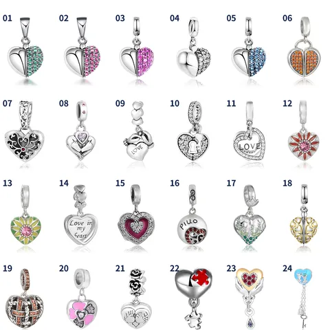 1 Pieza Dulce Letra Forma De Corazón Plata Esterlina Embutido Colgante Accesorios De Joyería