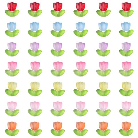 10 Sets/Pack 7 * 14mm 9 * 9mm Hole Under 1mm Glass Flower Beads