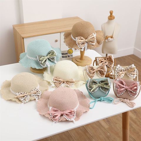 Girl's Sweet Bow Knot Straw Hat