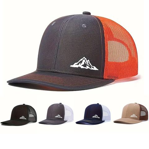 Men's Simple Style Mountain Printing Curved Eaves Baseball Cap
