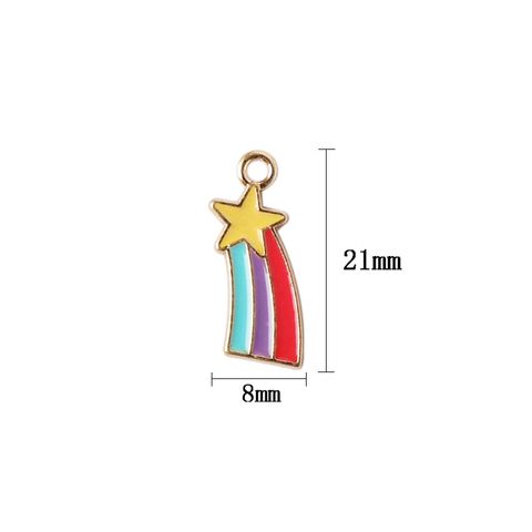 1 Piece Simple Style Rainbow Star Alloy Enamel Plating Pendant Jewelry Accessories