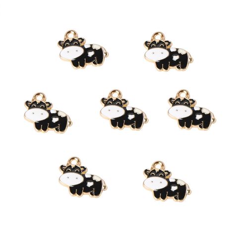 1 Piece Cute Cattle Alloy Enamel Plating Pendant Jewelry Accessories