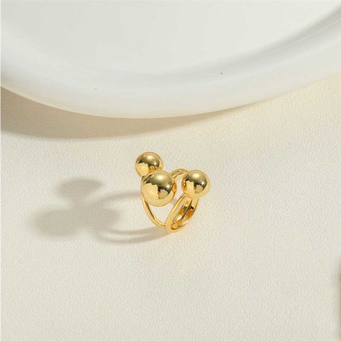 Vintage Style Simple Style Commute Water Droplets Solid Color Copper Plating 14k Gold Plated Open Rings