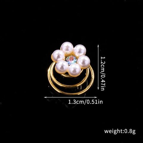 Women's Simple Style Flower Alloy Rhinestones Hair Buckle