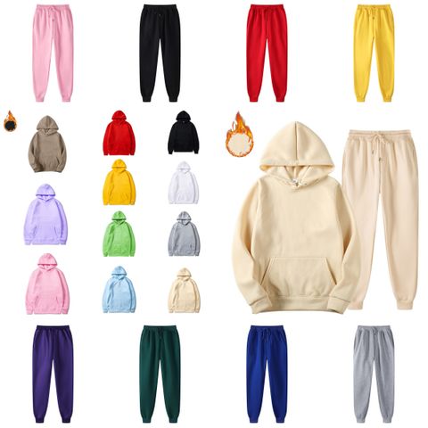 Unisex-hoodies Lässig Einfarbig