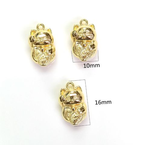 10 Pcs/package Cute Animal Round Letter Copper Plating Pendant Jewelry Accessories