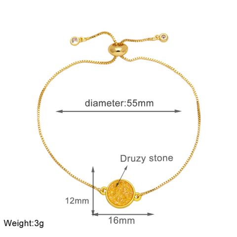 Modern Style Simple Style Round Copper Plating 18k Gold Plated Bracelets