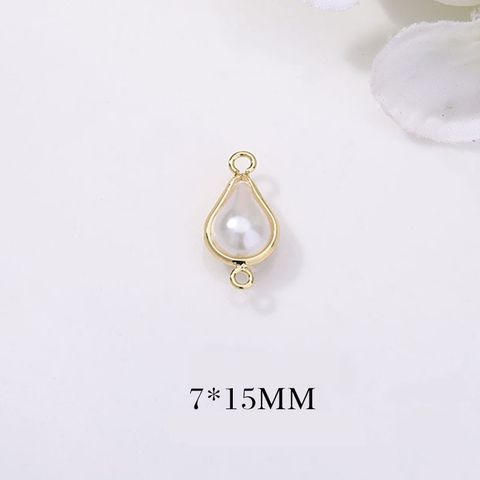 1 Piece Simple Style Water Droplets Copper Plating Inlay Pendant Jewelry Accessories
