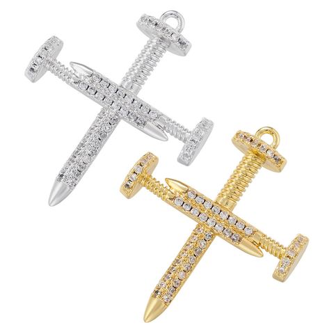 1 Piece Simple Style Cross Brass Pendant Jewelry Accessories