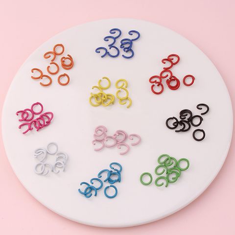 50 PCS/Package Metal Solid Color Broken Ring Simple Style