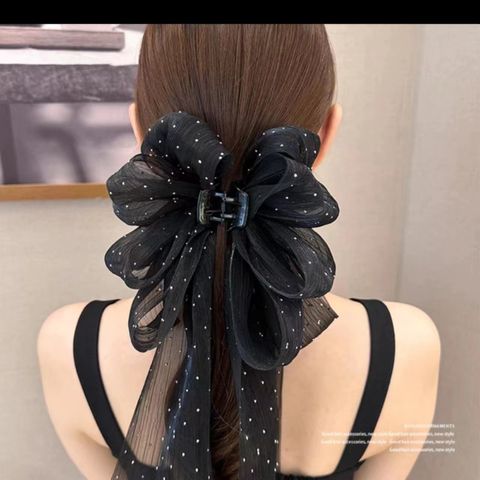 Women's Sweet Bow Knot Cloth Gauze Tassel Hair Clip Hair Claws