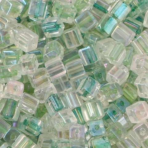 50 Pieces Glass Square Solid Color Beads