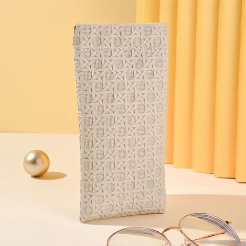Casual Geometric Pu Leather Unisex Glasses Pouch