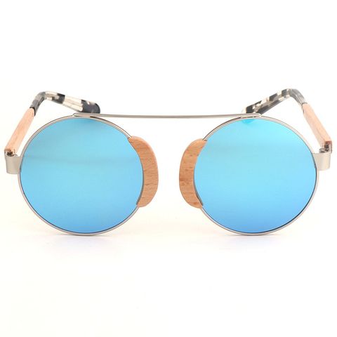 Retro Simple Style Solid Color Tac Round Frame Full Frame Women's Sunglasses