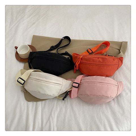 Women's Nylon Solid Color Vintage Style Classic Style Square Zipper Fanny Pack