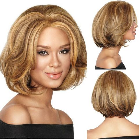 Women's Simple Style Holiday Home High Temperature Wire Centre Parting Short Straight Hair Wigs