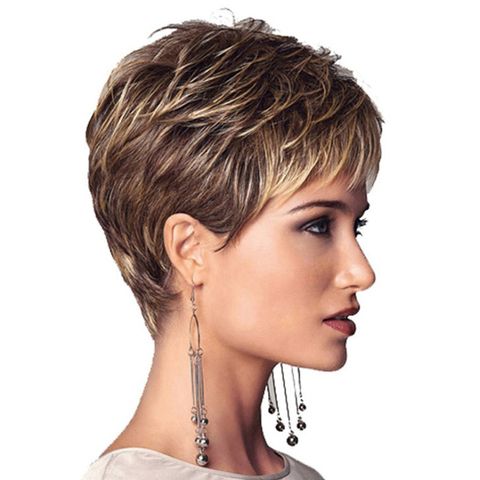 Women's Sweet Simple Style Holiday Home High Temperature Wire Short Straight Hair Wigs