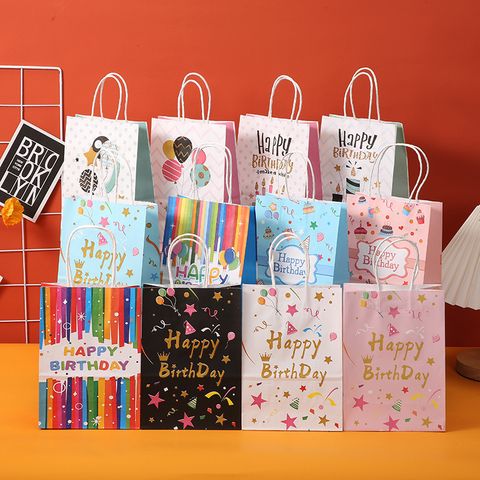 Cute Cartoon Letter Star Paper Birthday Gift Bags
