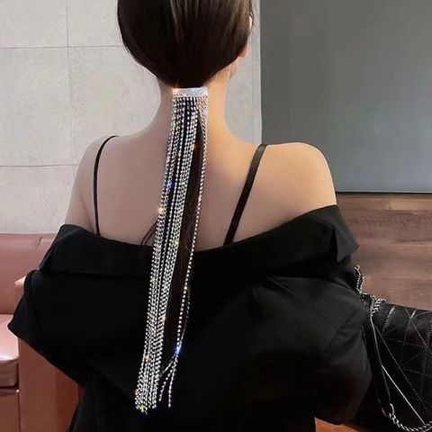 Women's Elegant Glam Tassel Alloy Rhinestone Plating Hair Clip