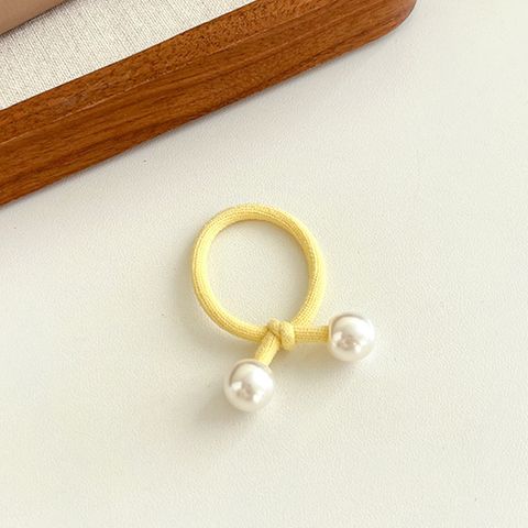 Kid'S Simple Style Solid Color Fabric Pearl Hair Tie