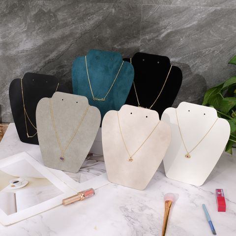 Simple Style Geometric Solid Wood Flannel Jewelry Display