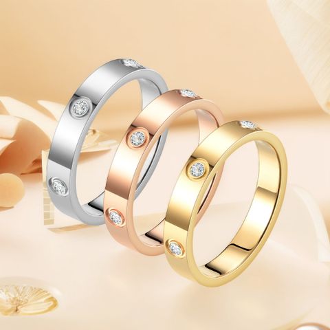 Stainless Steel Punk Geometric Solid Color Rings