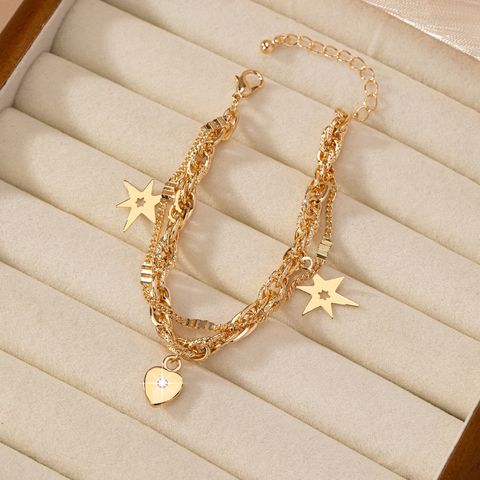 IG Style Star Heart Shape Alloy Plating Glass Unisex Bracelets