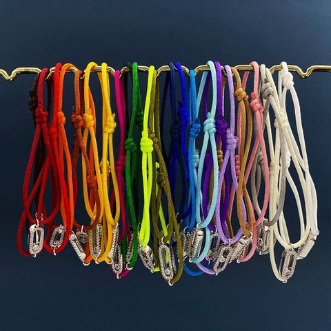 Simple Style Geometric Rope Copper Inlay Zircon Unisex Bracelets