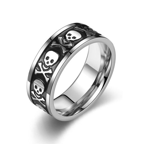 Hip-Hop Skull Titanium Steel Men's Rings