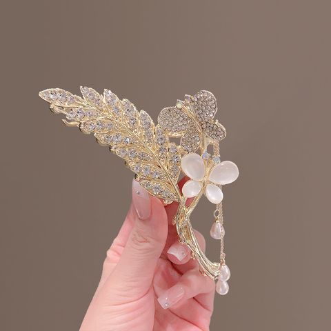 Women's IG Style Sweet Butterfly Grain Alloy Plating Inlay Rhinestones Pearl Hair Claws