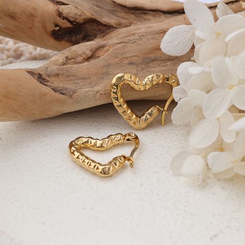 1 Pair IG Style Heart Shape Plating 304 Stainless Steel Ear Studs