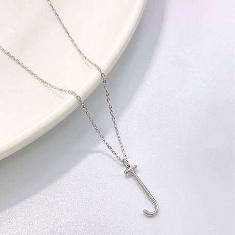 Sterling Silver Simple Style Letter Plating Necklace