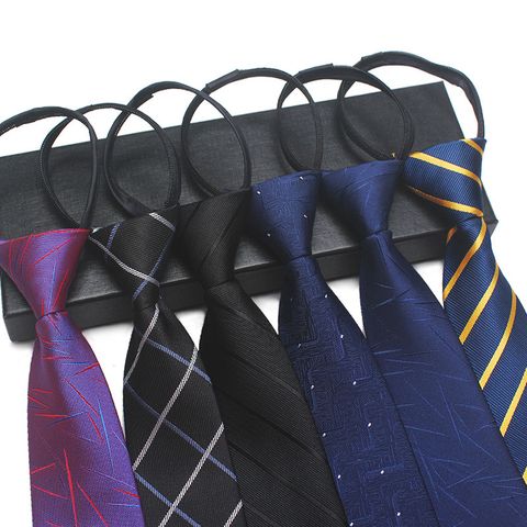 Casual Stripe Plaid Polyester Yarn Men's Tie