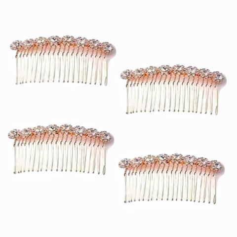 Women'S Fashion Solid Color Iron Plating Inlay Rhinestones Hair Combs