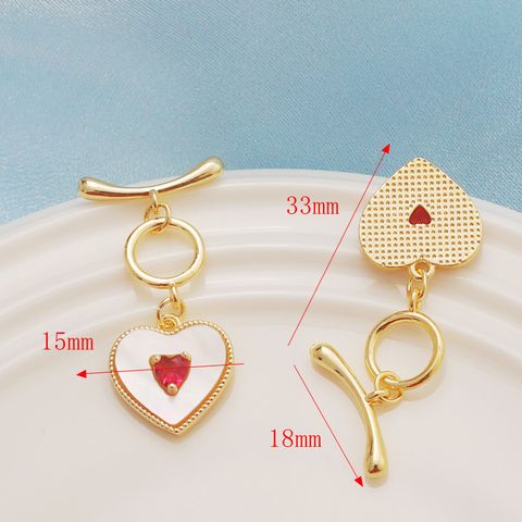1 Piece Simple Style Heart Shape Alloy Plating Inlay Jewelry Accessories