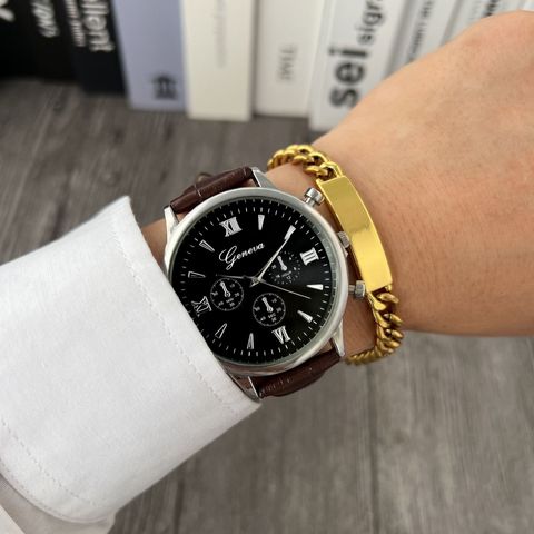 Simple Style Classic Style Color Block Buckle Quartz Men's Watches