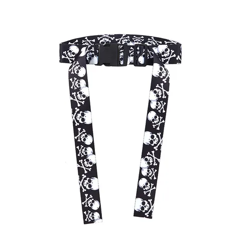 Exaggerated Skull Woven Fabric Iron Unisex Woven Belts