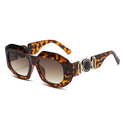 Vintage Style Sweet Leopard Pc Polygon Full Frame Women's Sunglasses