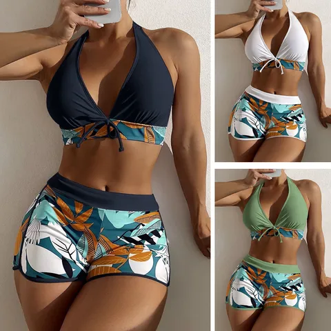 Women's Flower 2 Pieces Set Bikinis Swimwear