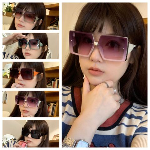 Basic Gradient Color Pc Square Full Frame Women's Sunglasses
