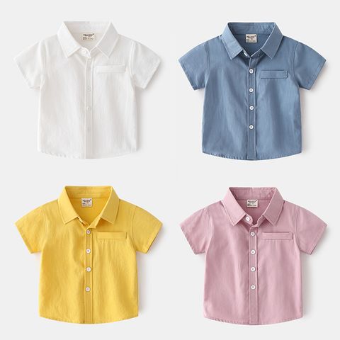 Casual Solid Color Cotton T-shirts & Shirts