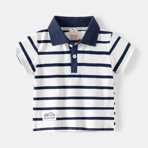 Classic Style Stripe Patchwork Cotton T-shirts & Shirts