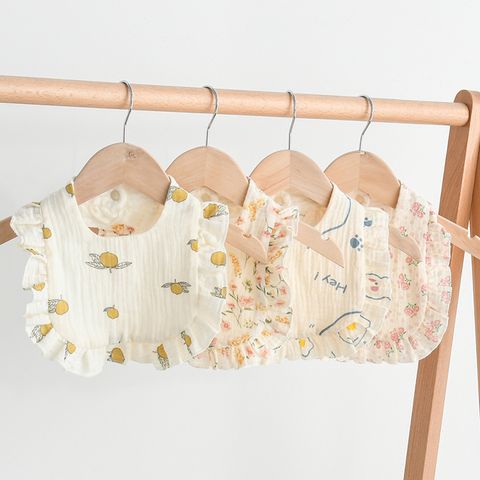 Cute Pastoral Letter Rainbow Fruit Cotton Burp Cloths Baby Accessories